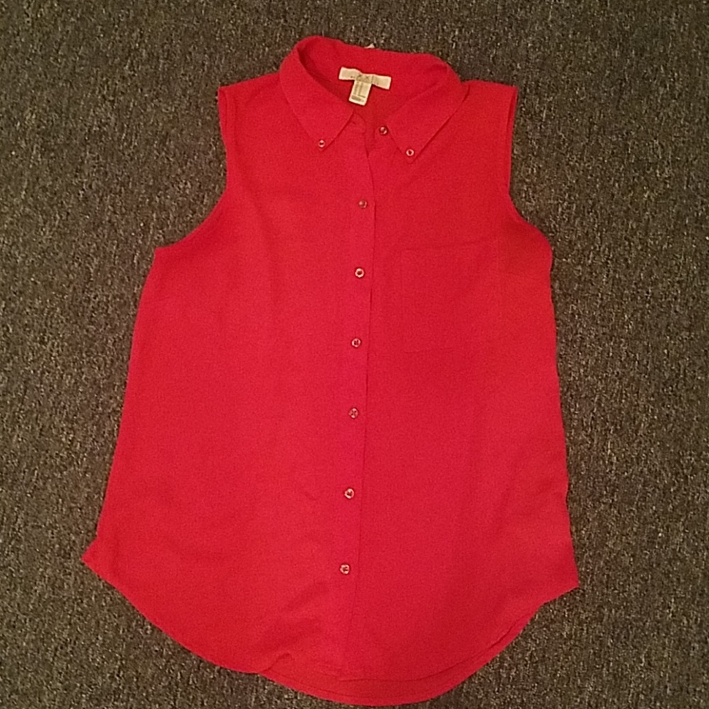 RED SLEEVELESS TOP - Picture 8 of 8